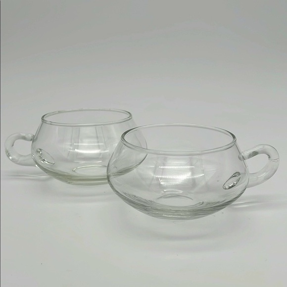 Riekes Crisa Other - Vintage Moderno by Riekes-Crisa Hand Blown Clear Glass Punch Cups (Set of 2)